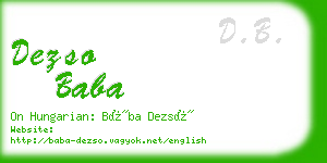 dezso baba business card